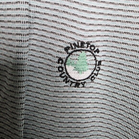 Ping Golf Polo Shirt Mens XL Performance Dynamic Green Gray Stripe Dri-Fit - Picture 2 of 5